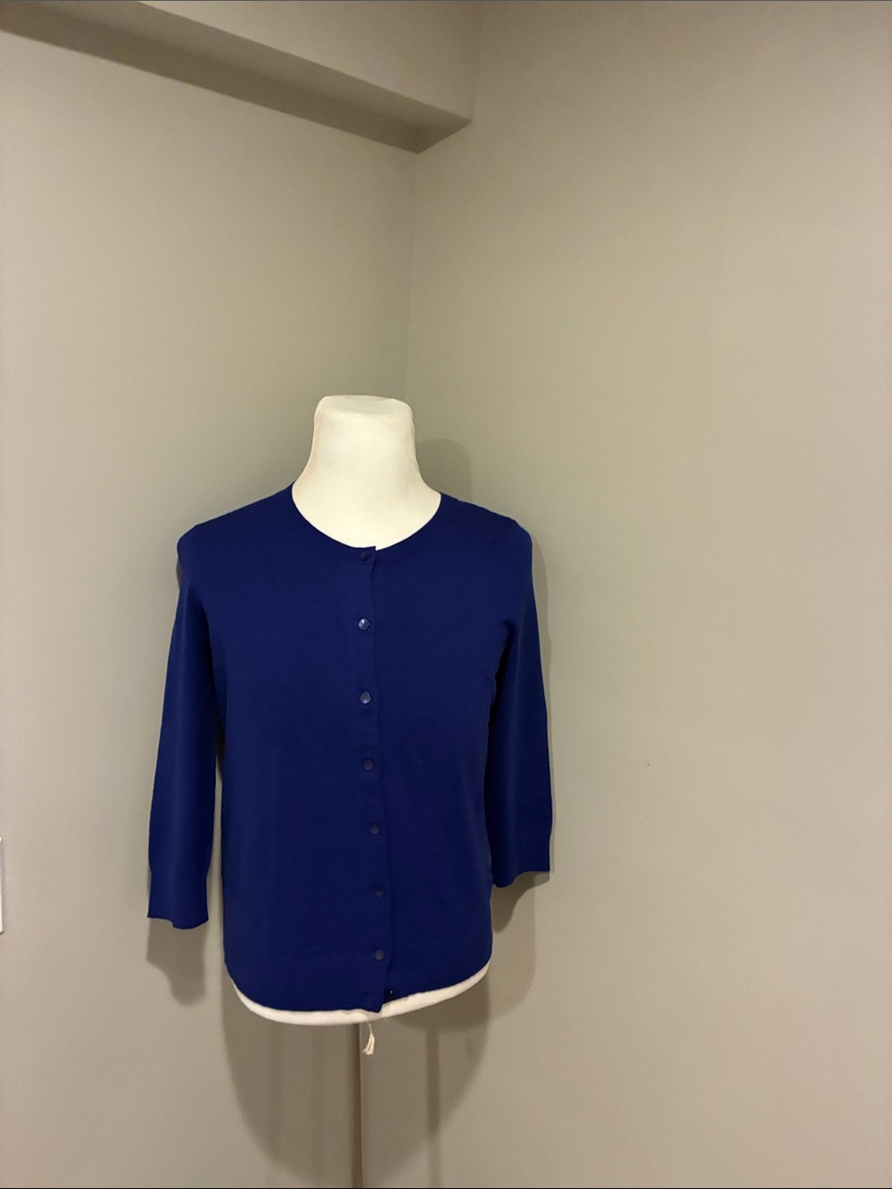Talbots Midnight Blue Button-Front Cardigan - Picture 3 of 5